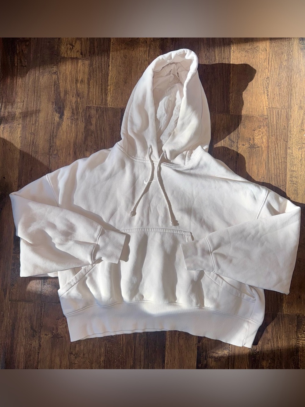 Women’s Nike Center Swoosh Cream Color Hoodie Size S